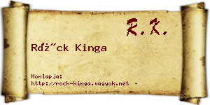 Röck Kinga névjegykártya